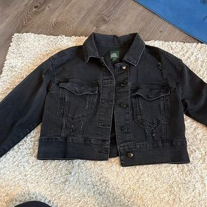 Black crop jean jacket